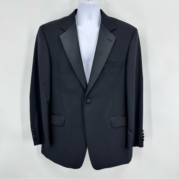Stafford Formal Wear Tuxedo Tux Jacket Blazer Black Size 42R - Picture 1 of 11